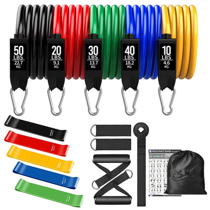 300LBS Resistance Bands Set, Exercise Bands with Door Anchor, Handles, Carry Bag, Legs Ankle Straps for Home Workouts Training