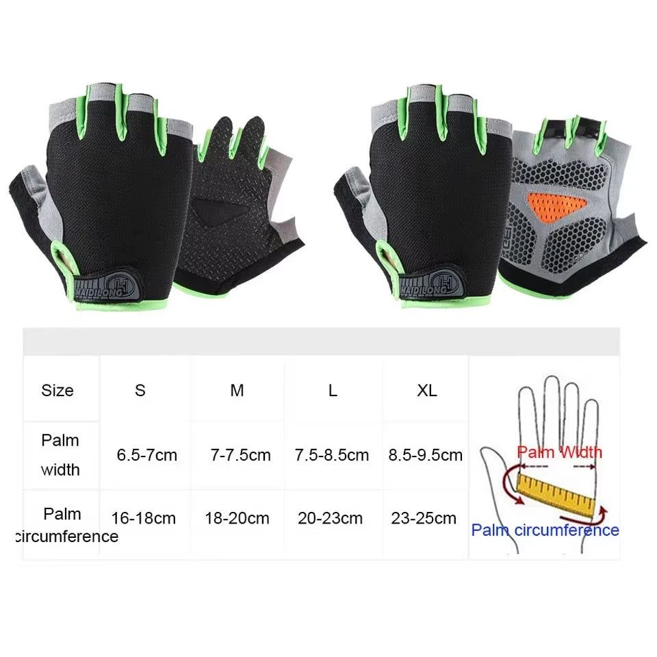 HOT Cycling Anti-Slip Anti-Sweat Men Women Half Finger Gloves Breathable Anti-Shock Sports Gloves Bike Bicycle Glove