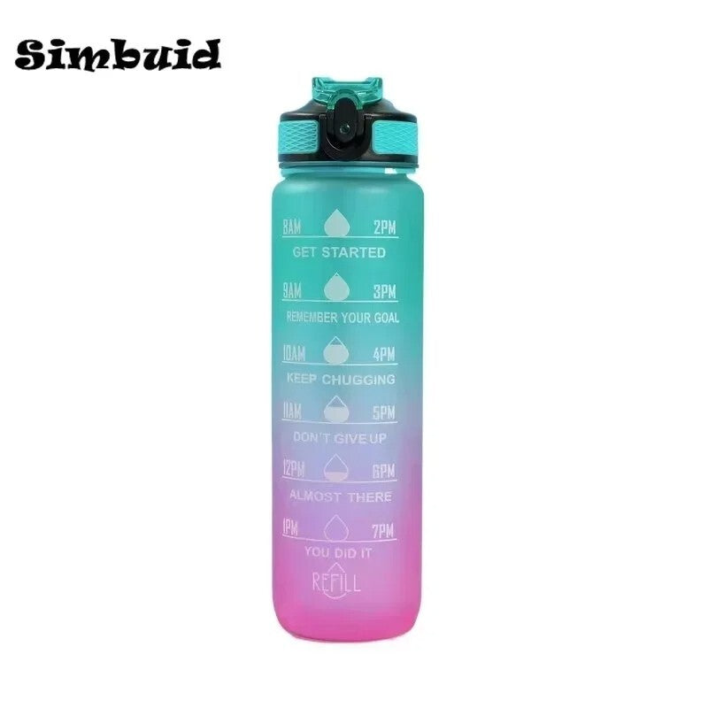 1000ML Capacity Sports Water Bottle Motivational Leak Proof Gym & Sports Drink