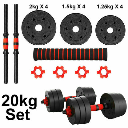 15/20/30/40 Kg Dumbbell Barbell Weight Set Pair Hand Weights Gym Fitness Workout
