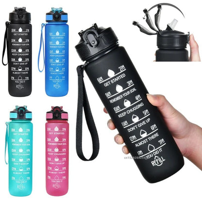 1000ML Capacity Sports Water Bottle Motivational Leak Proof Gym & Sports Drink