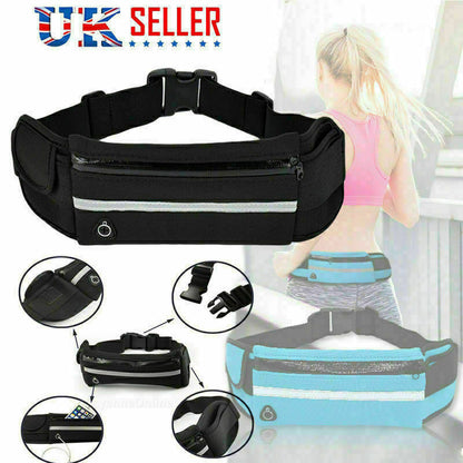 Zipped Sports Running Jogging Waist Travel Bum Bag Phone Keys Mobile Money Belt