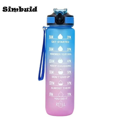 1000ML Capacity Sports Water Bottle Motivational Leak Proof Gym & Sports Drink