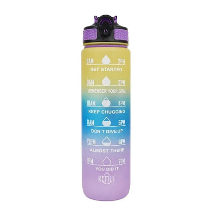 1000ML Capacity Sports Water Bottle Motivational Leak Proof Gym & Sports Drink