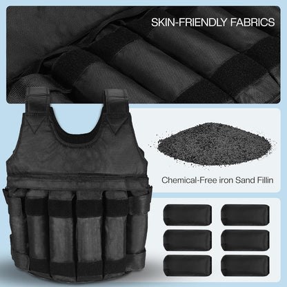 5-20 Kg Weighted Vest Gym Running Fitness Sports Training Weight Loss Jacket UK