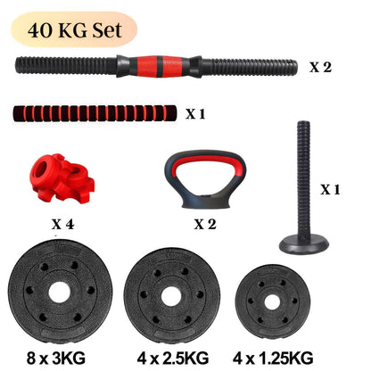 15/20/30/40 Kg Dumbbell Barbell Weight Set Pair Hand Weights Gym Fitness Workout
