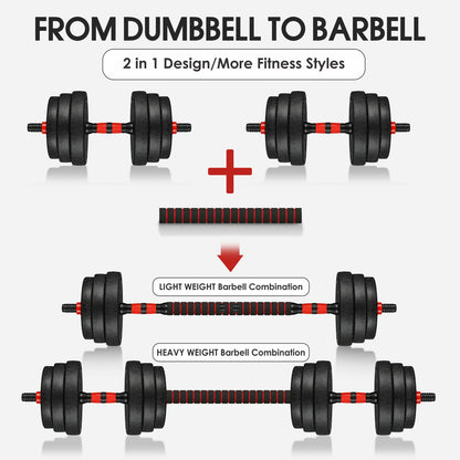 15/20/30/40 Kg Dumbbell Barbell Weight Set Pair Hand Weights Gym Fitness Workout