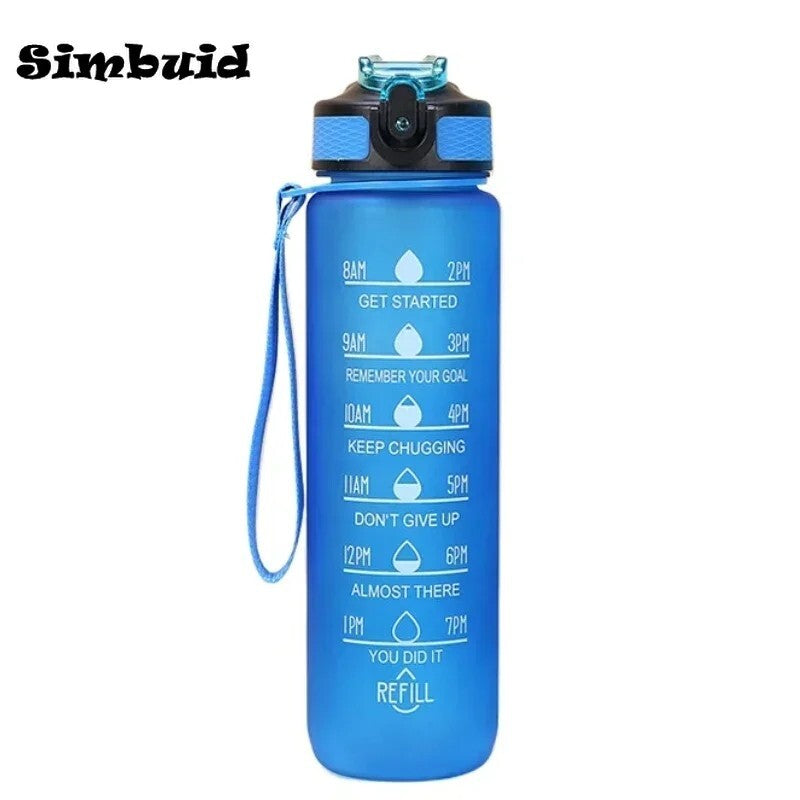 1000ML Capacity Sports Water Bottle Motivational Leak Proof Gym & Sports Drink